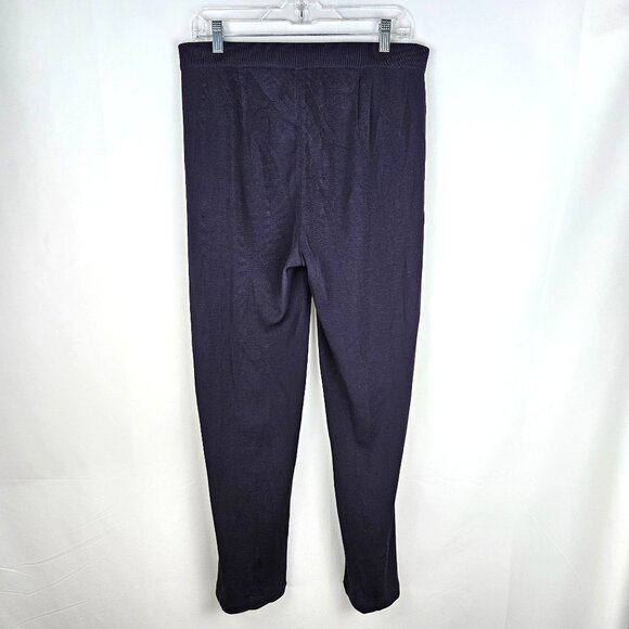 Misook Santana Knit Pants XL Navy Pull-On Acrylic Blend Quiet Luxury Old Money - Picture 1 of 10